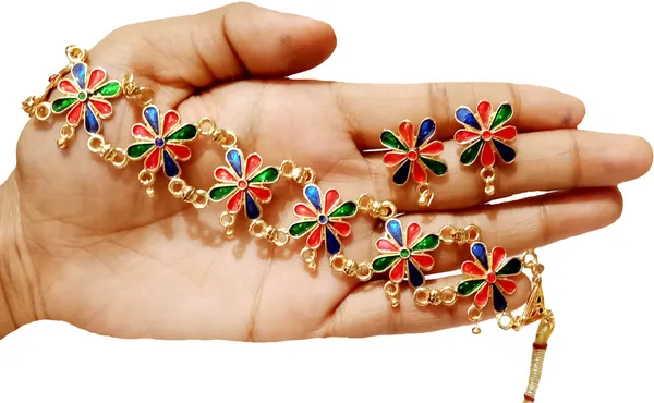 Assamese_Traditional_Gold_Plated_Multi_Colour_Golpata_Necklace_Set_For_Women
